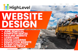 design junk removal scrap collector dumpster rental lawn garbage truck website