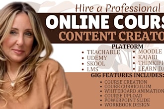 create online course content course curriculum training manual course upload