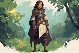 draw 2d sprite, fantasy game art, dnd, and character design