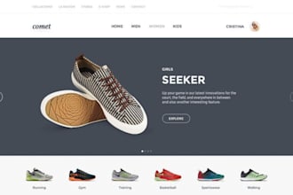 design attractive sneakers ecommerce website sneakers shopify store shoes store