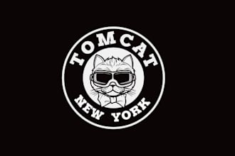 create cafe racer cat logo