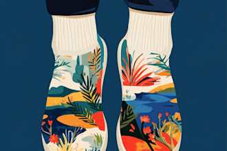 draw a custom and unique socks design art for you