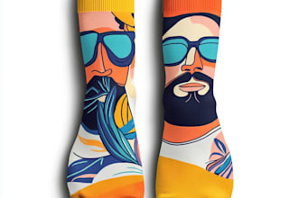 draw sublimation all type of unique socks design and pattern