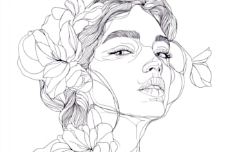 make beautiful line art tattoo design