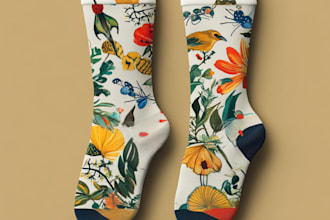 draw sublimation all type of unique socks design and pattern