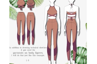 draw fashion technical illustrations with details