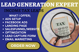 income tax leads finance lead website leads income tax lead ads on go high level