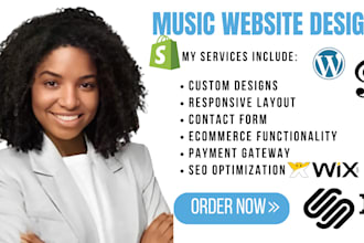 design music website, dj website, band website, artist website