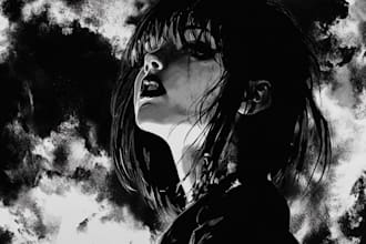 draw anything in dark manga art style