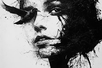 draw black and white illustrations