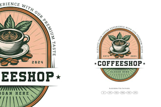 make amazing vintage coffee shop logo