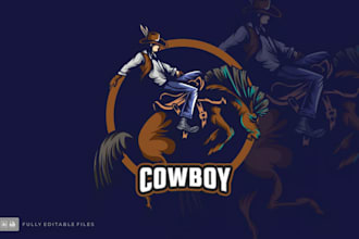 do draw cowboy western vintage logo for t shirt