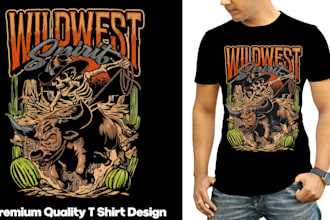 do amazing custom illustration t shirt design
