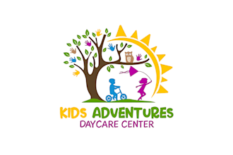 design preschool childcare, daycare, education business logo