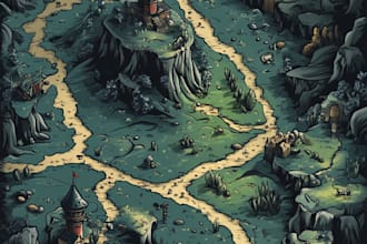 design a fantasy cartography map for you