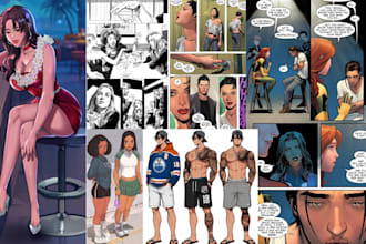 illustrate graphic novel nsfw cover comic page webtoon draw comic book artist