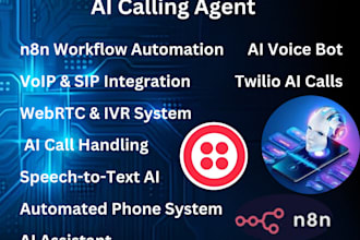 build ai calling agent, n8n workflow, sip, voip, webrtc, IVR, call automation