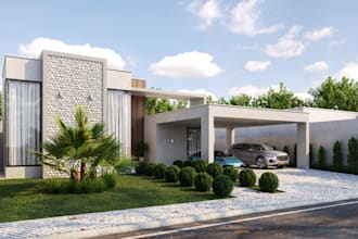 design or redesign modern villa exterior, environment, luxury exterior,landscape