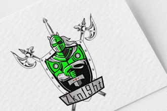 create wonderful sword esport mascot logo design