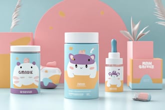 design a cute product packaging or label