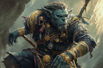 draw dnd art, fantasy character, creature, and dnd party