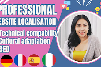 translate your shopify, wix website into italian, spanish, german and french