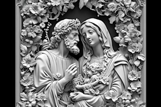 design bas relief 3d model,meddalion,embossed and debossed model,logo sculpt,stl