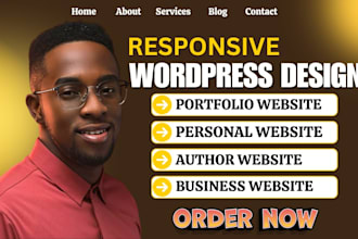 build personal portfolio website, business website, landing page, author website