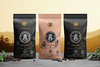 do amazing coffee bag packaging, coffee label design