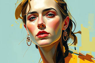 abstract art, portrait, oil paint, digital art for you