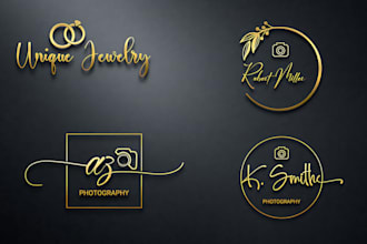 design unique photography watermark, luxury signature logo