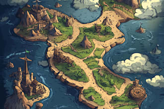 create a high quality high detail fantasy map for  fiction