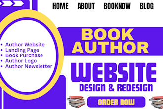 build modern book author website or ebook author website