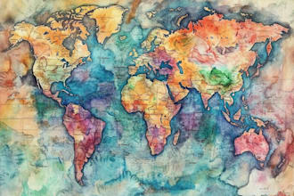 do custom watercolor wedding map