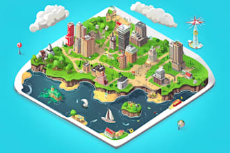 draw a unique vector or isometric map