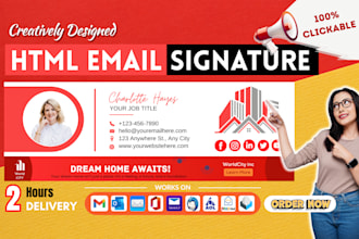make html email signature, clickable html email signature, outlook signature