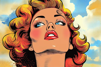 draw pop art in retro comic style
