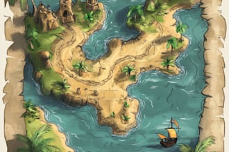 make fantasy map illustration for dnd, novels and games