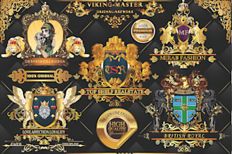 do a luxury heraldic, vintage, family crest, regal coat of arms logo