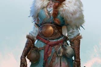 draw a illustrate a dnd character art and dnd character art