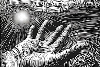 engraving linocut style digital drawing art