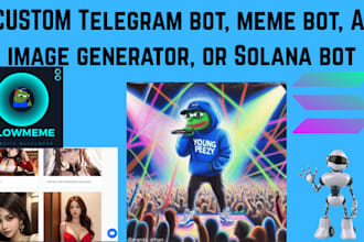 build telegram bot, meme bot, ai image generator, solana bot