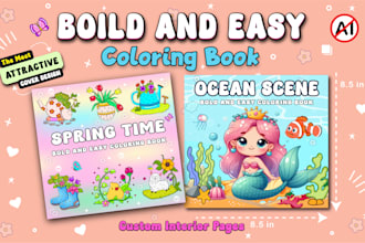 create a bold and easy coloring book for amazon KDP