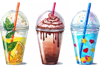 paint food, product commercial watercolor illustration
