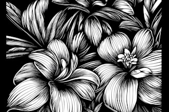 draw a custom portrait in linocut style