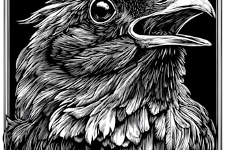 draw a portrait linocut technique