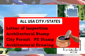 stamp architecture plan, construction drawing, mep for city permit USA pe stamp