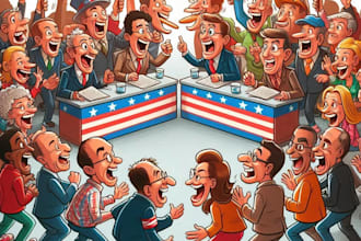 raw political cartoon and caricature of character art