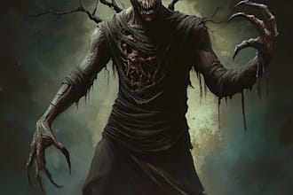 illustrate sketches of fantasy, scifi and horror characters