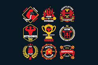 design bodybuilding, gym, yoga and physical fitness logo